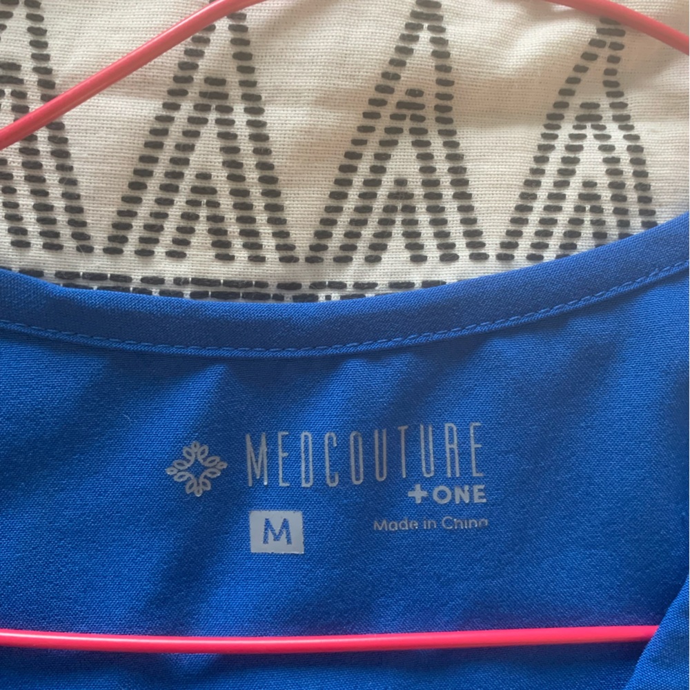 Medcouture royal blue scrub top